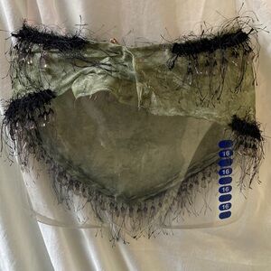 Lil’ Flapper Hip Scarf (Elegant Green and Black Women's Scarf)